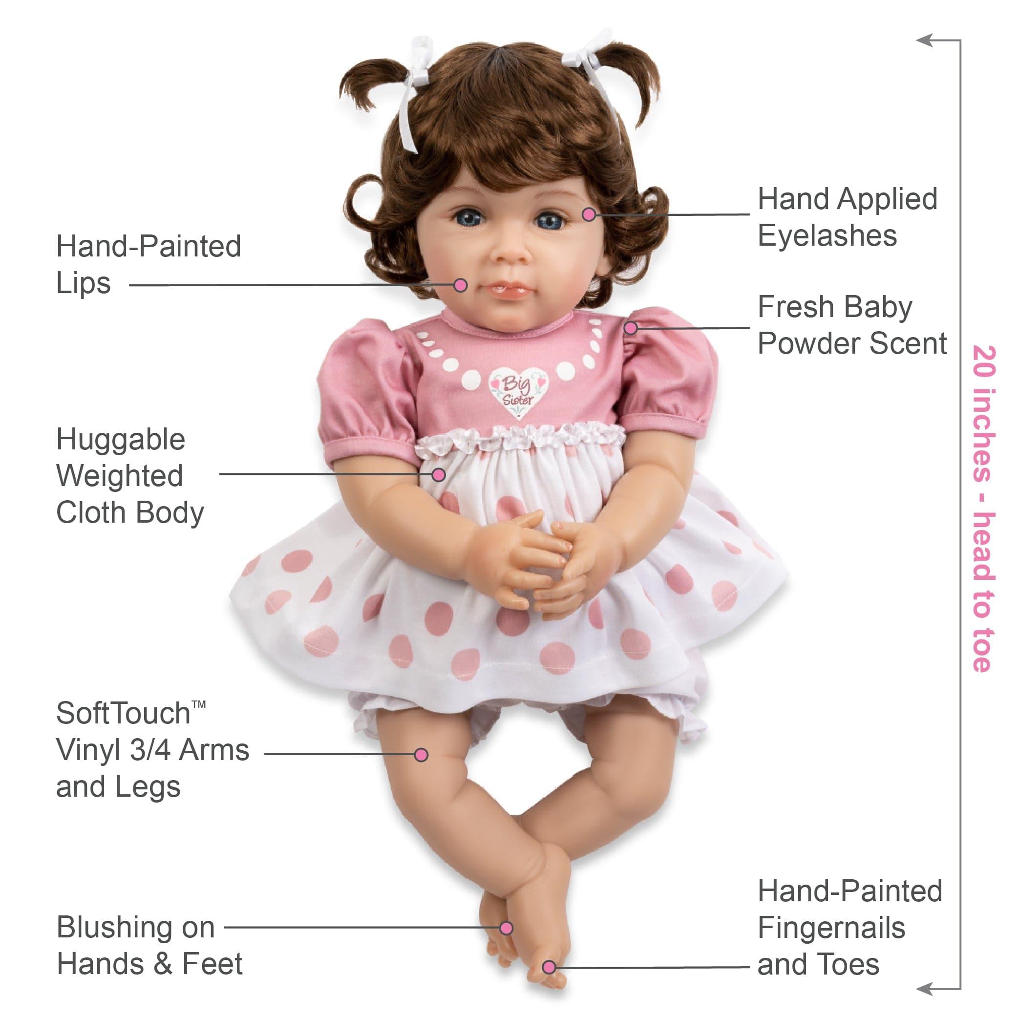 Realistic Toddler Doll - Big Sister, 20 inches, Paradise Galleries