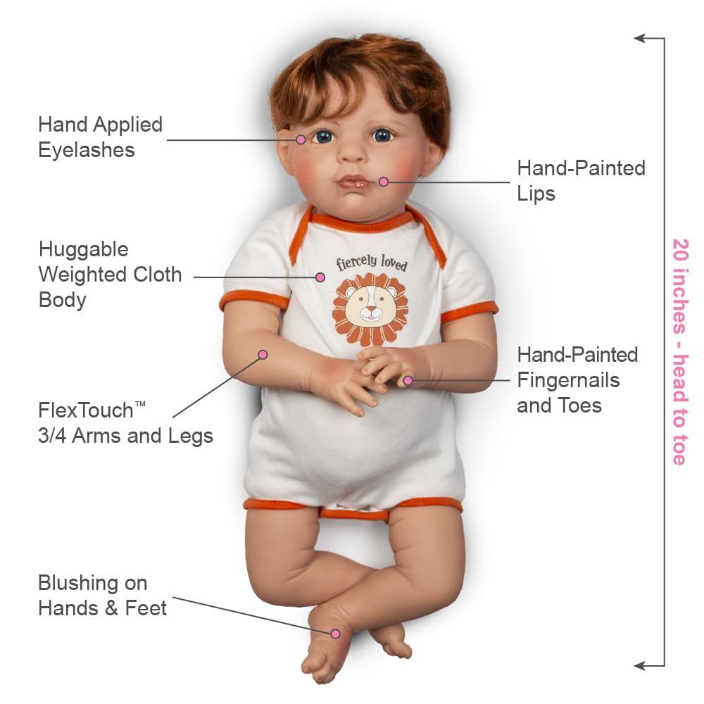 Paradise Galleries Silicone Baby Doll Boy Fiercely Loved, 20 inch