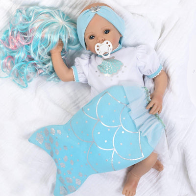 Paradise Galleries Doll Mermaid Dreams w Rainbow Wig Mermaid Tail