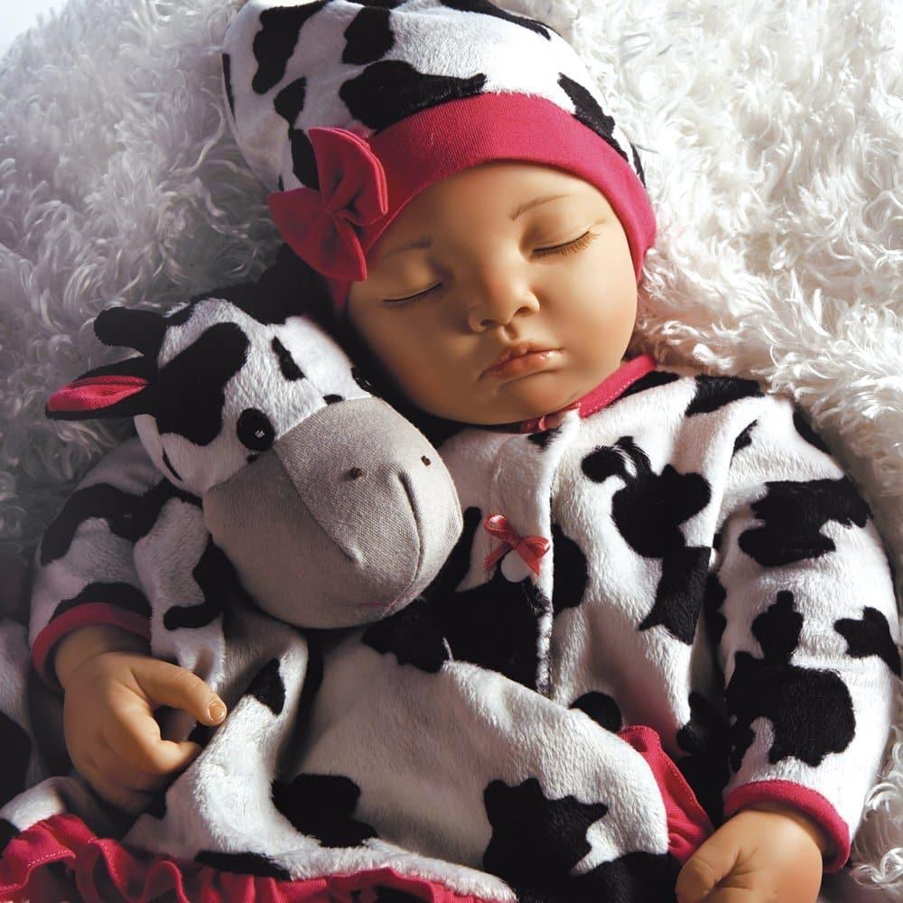 Real Looking Newborn Baby Doll, Over The Moooon, Soft Vinyl, 19 inch Paradise Galleries Reborn
