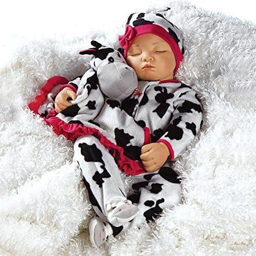 Real Looking Newborn Baby Doll, Over The Moooon, Soft Vinyl, 19 inch Paradise Galleries Reborn