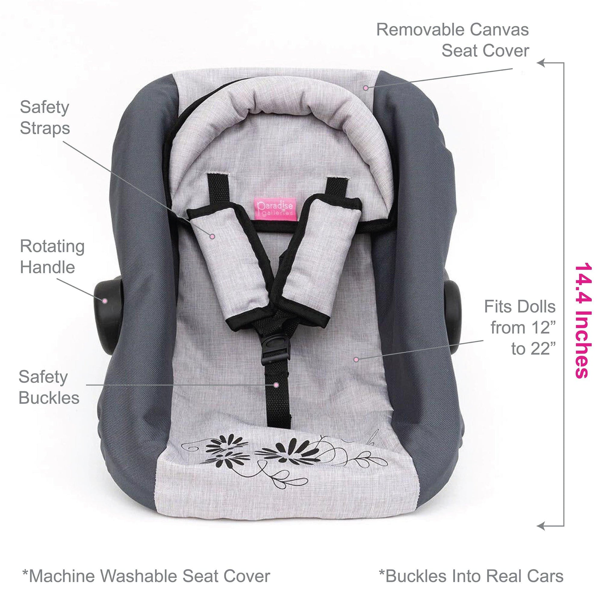 Baby Doll Accessory - Paradise Galleries Car Seat fits up to 22" dolls