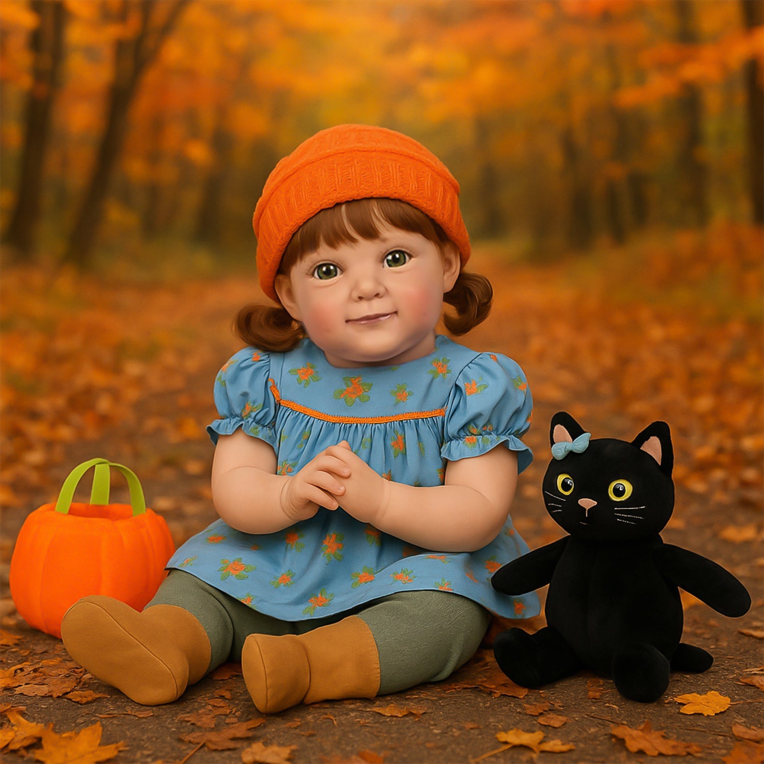Fall-themed realistic dolls
