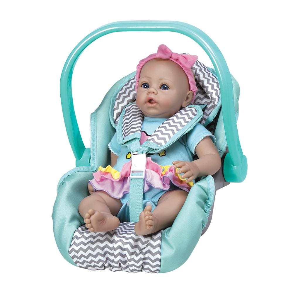 Adora Baby Doll Car Seat Carrier in Gender Neutral Zig Zag Design