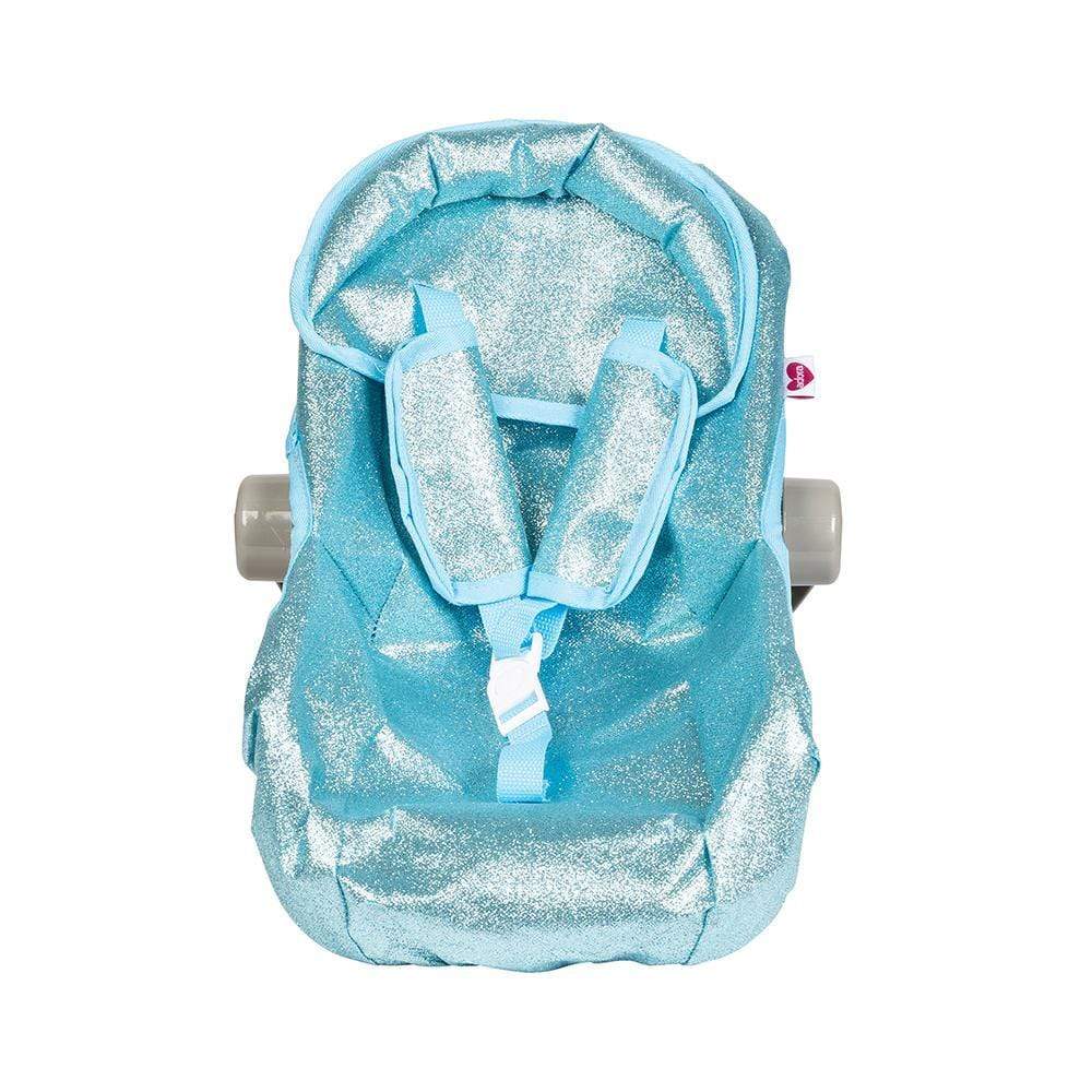 Baby Doll Car Seat Carrier - Blue Glitter