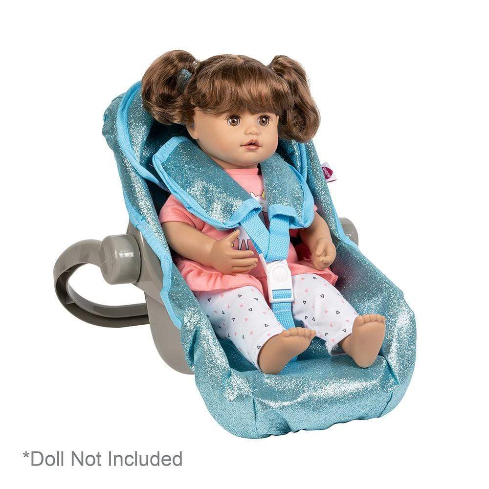 Baby Doll Car Seat Carrier - Blue Glitter