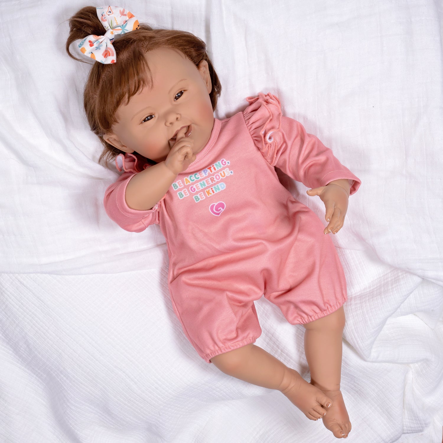 Paradise Galleries Down Syndrome Awareness Baby Doll GiGi, 21 inches SoftTouch Vinyl