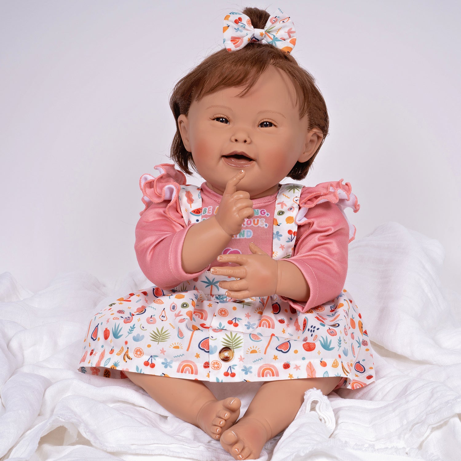 Paradise Galleries Down Syndrome Awareness Baby Doll GiGi, 21 inches SoftTouch Vinyl