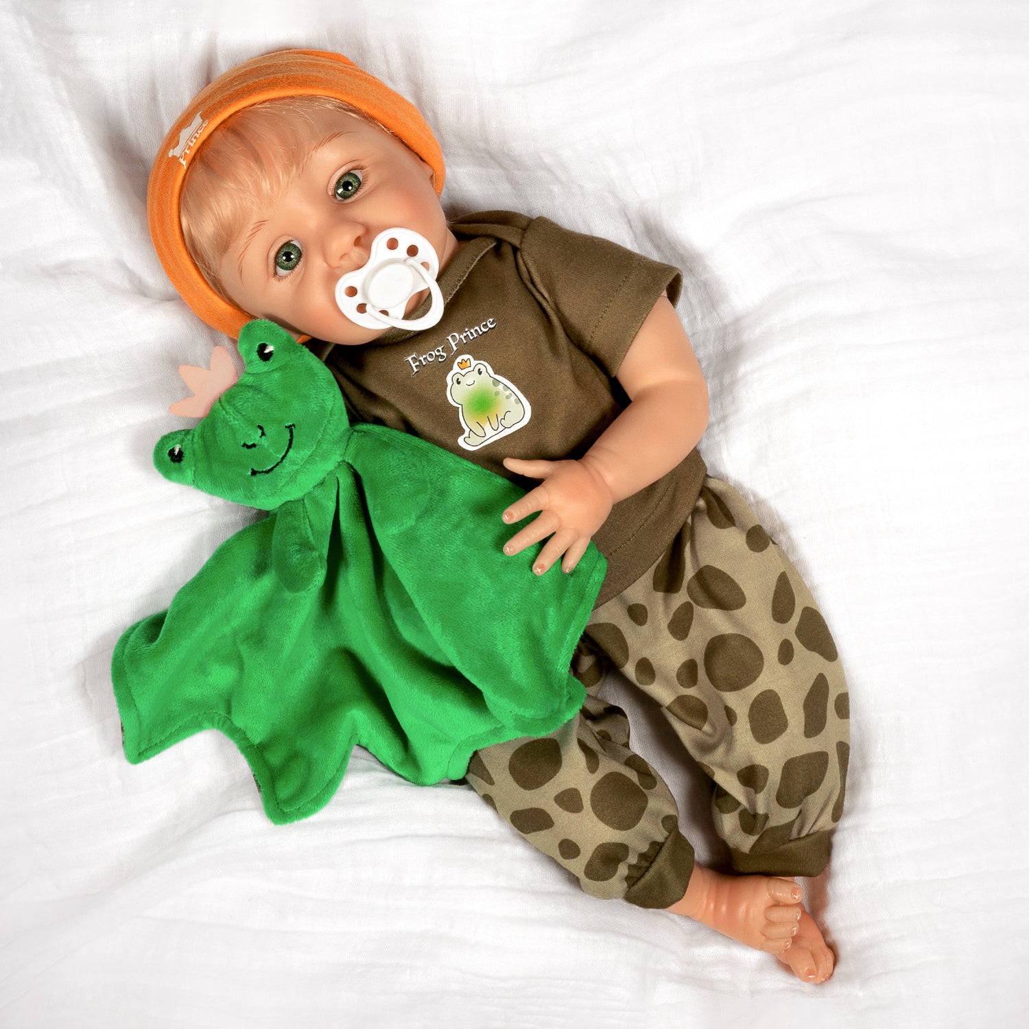 Frog Prince Realistic Blonde Boy Baby Doll 