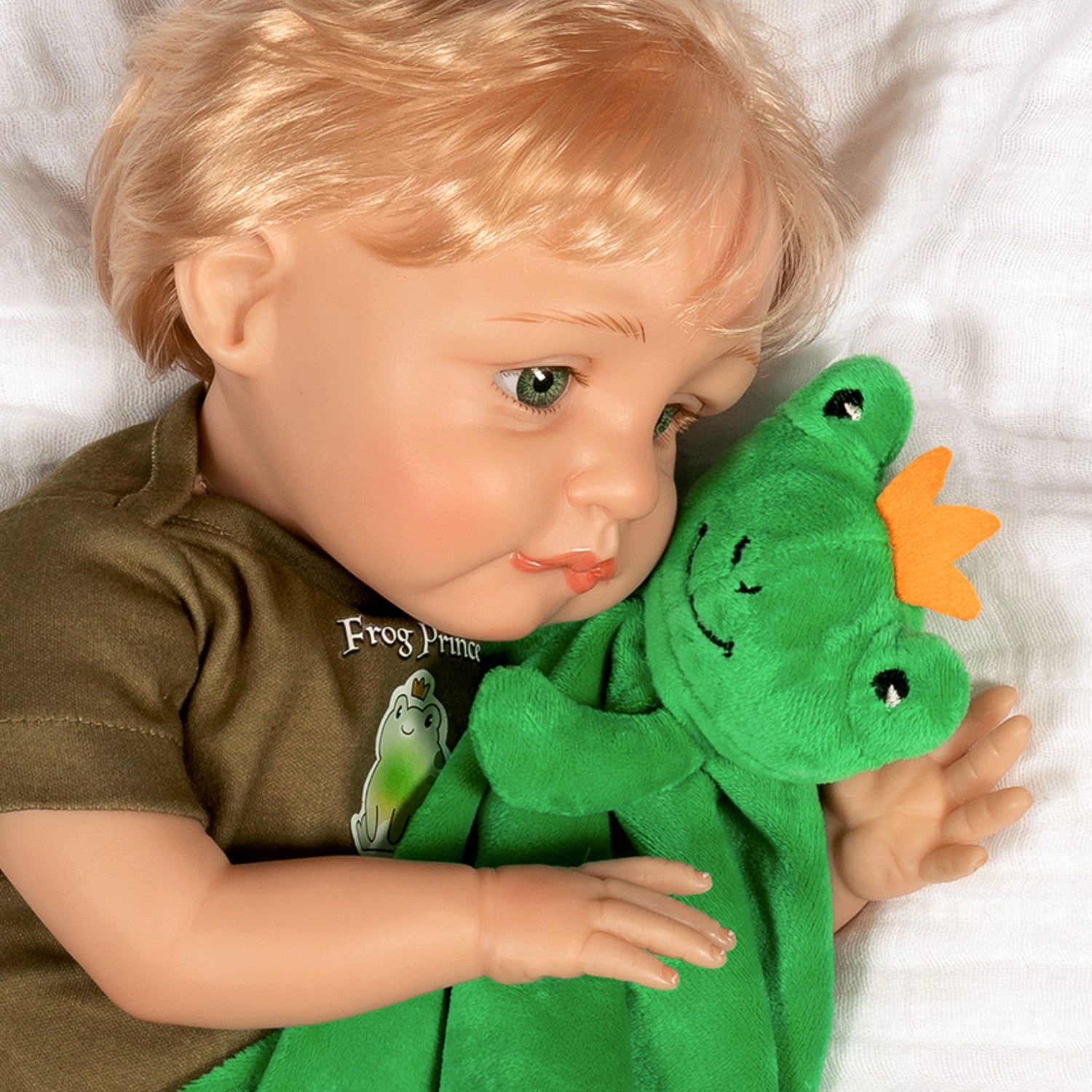 Frog Prince Realistic Blonde Boy Baby Doll 