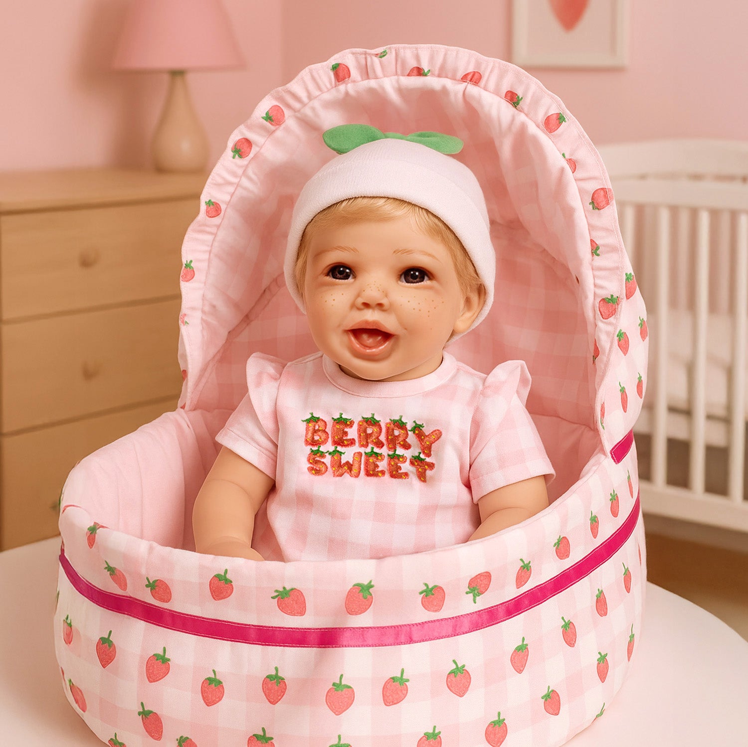 Summer Strawberry - Happiest Doll in the Berry Patch - Blonde Hair - Brown Eyes - Smiling - Rosy, Freckled Cheeks - Sculpted by Pat Moulton - Get yours now!