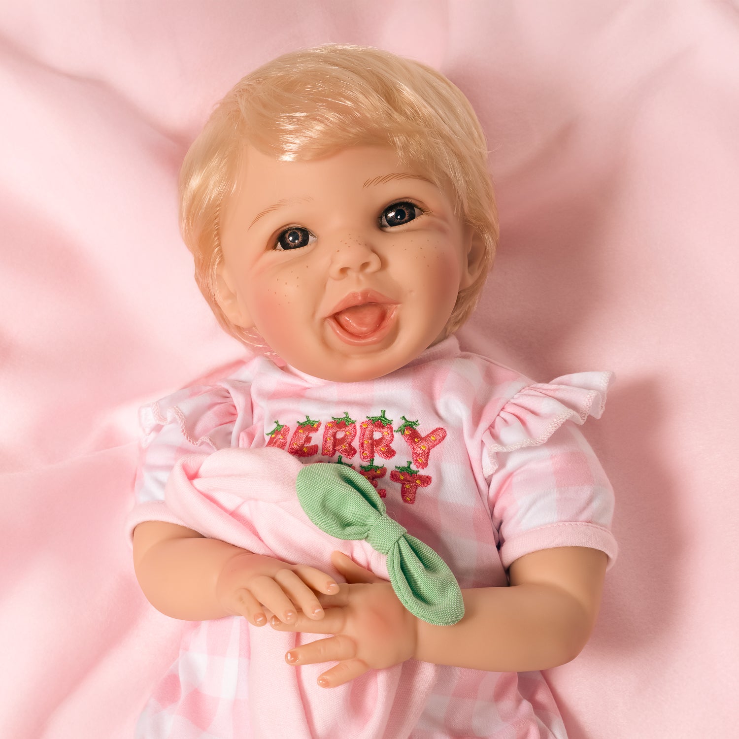 Summer Strawberry - Happiest Doll in the Berry Patch - Blonde Hair - Brown Eyes - Smiling - Rosy, Freckled Cheeks - Sculpted by Pat Moulton - Get yours now!