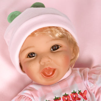Summer Strawberry - Happiest Doll in the Berry Patch - Blonde Hair - Brown Eyes - Smiling - Rosy, Freckled Cheeks - Sculpted by Pat Moulton - Get yours now!