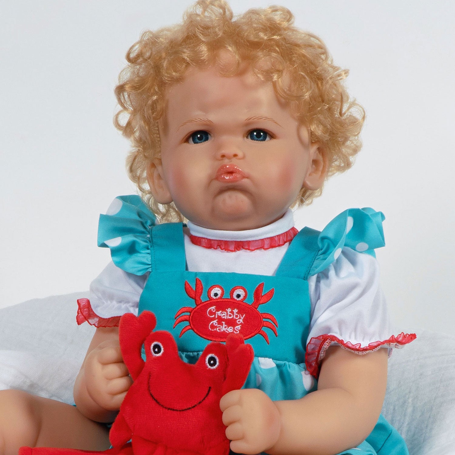 Paradise Galleries Crabby Cakes - Realistic Grumpy Toddler Girl Doll! 22 Inch Reborn Doll in GentleTouch Vinyl by Reborn Artist, Ping Lau.