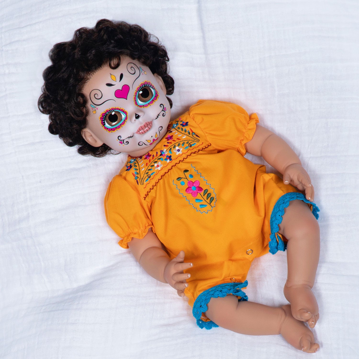 Paradise Galleries Azuquita - Realistic Toddler Doll in Celebration of Dia De Los Muertos (Day of the Dead Holiday), 20 Inch Calavera (Sugar Skull) Reborn Doll in GentleTouch Vinyl