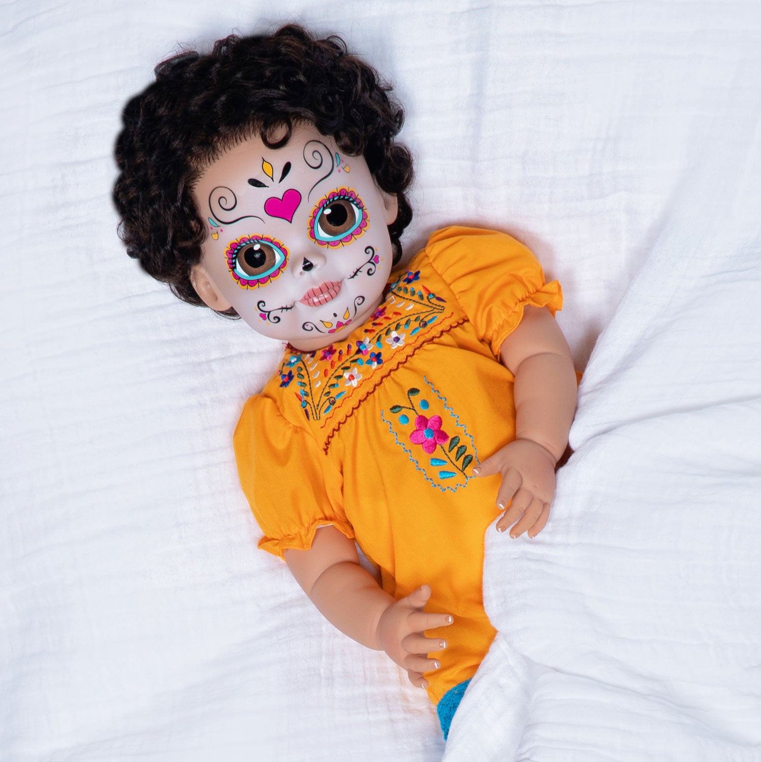 Paradise Galleries Azuquita - Realistic Toddler Doll in Celebration of Dia De Los Muertos (Day of the Dead Holiday), 20 Inch Calavera (Sugar Skull) Reborn Doll in GentleTouch Vinyl