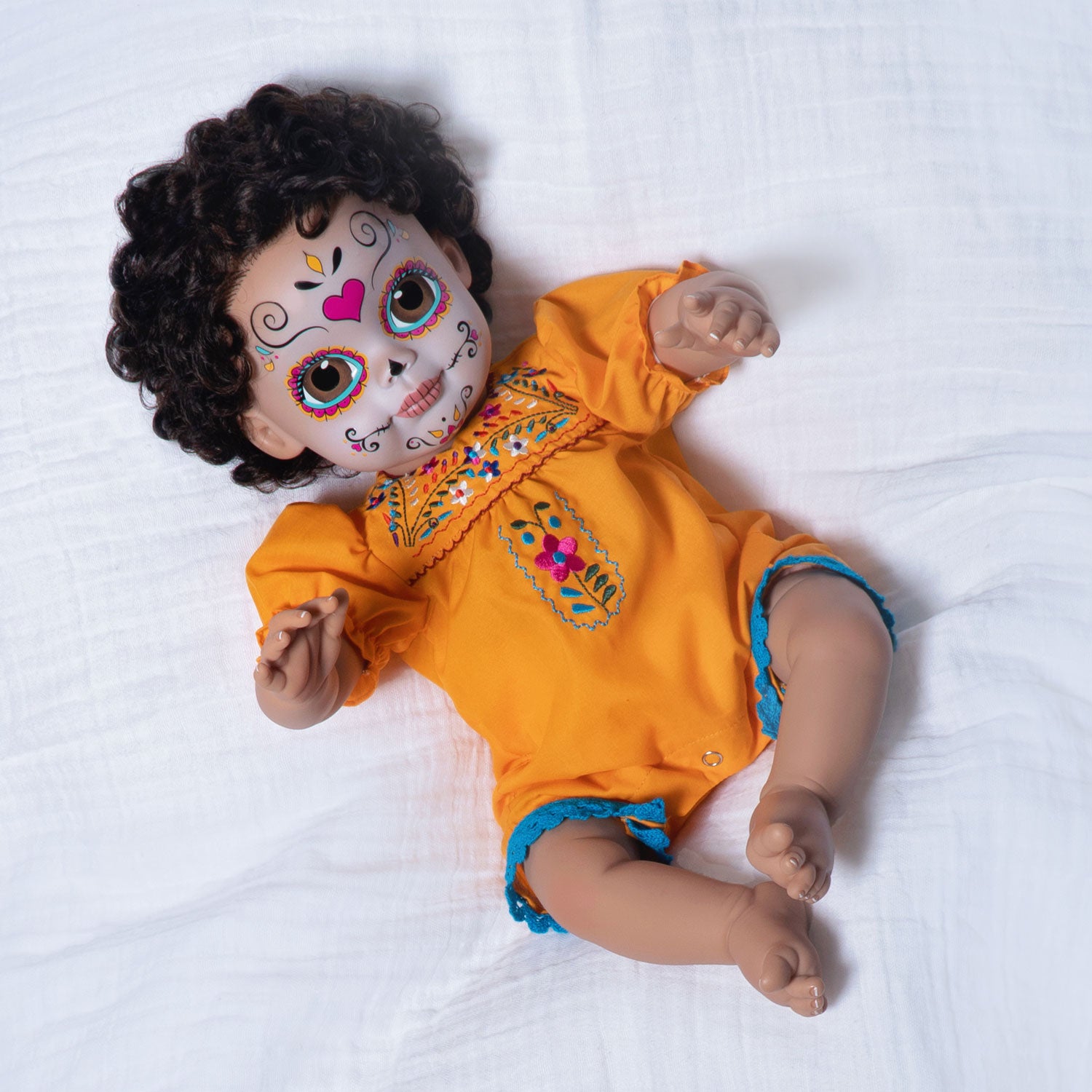 Paradise Galleries Azuquita - Realistic Toddler Doll in Celebration of Dia De Los Muertos (Day of the Dead Holiday), 20 Inch Calavera (Sugar Skull) Reborn Doll in GentleTouch Vinyl