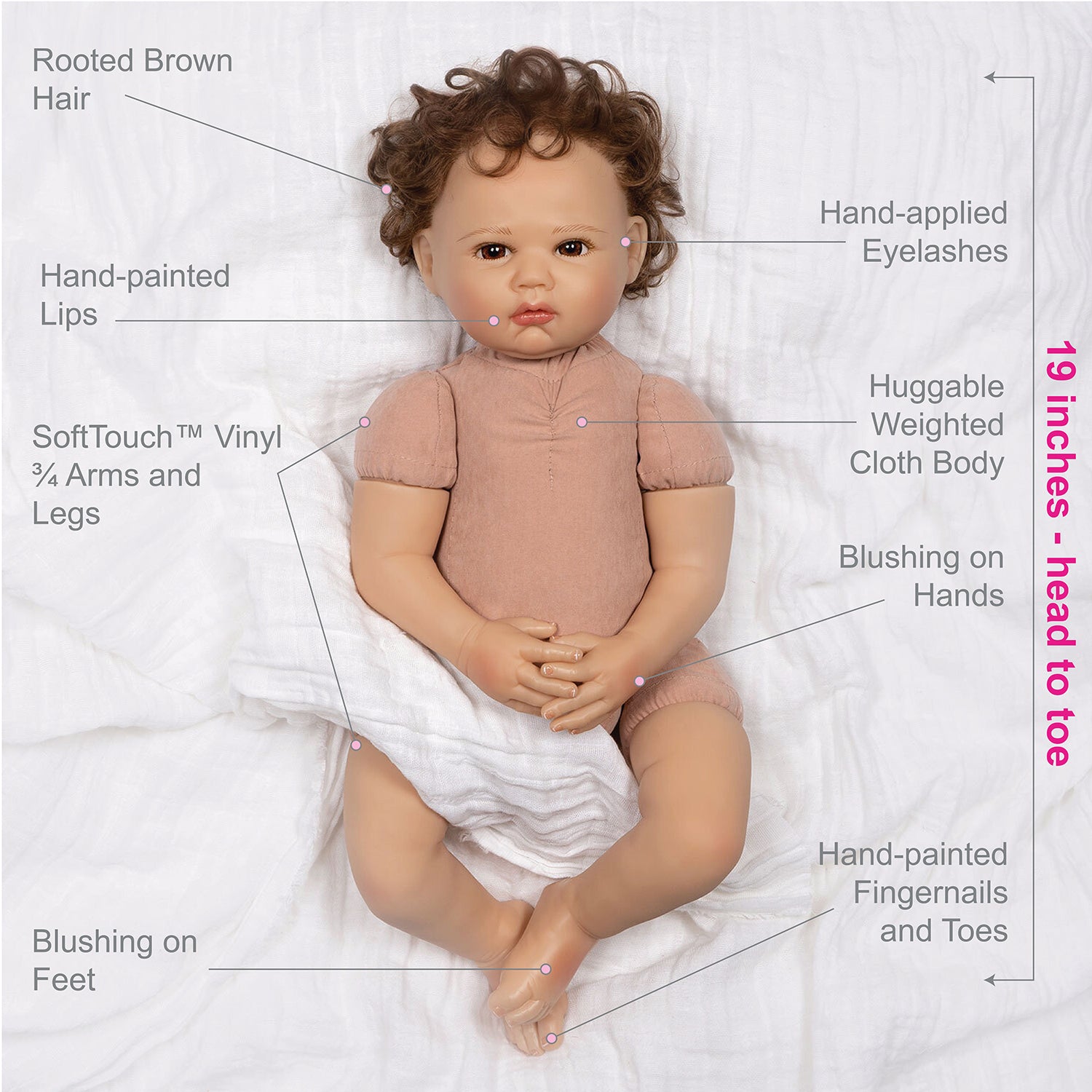 Paradise Galleries Nature Lover 19 Inch Reborn Doll in Exclusive SoftTouch Vinyl with Realistic Feel