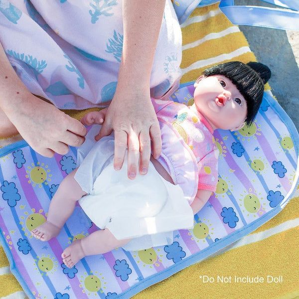 Adora Sunny Days Baby Doll Diaper Bag Set - Color Changing, Includes Changing Mat & 2 Diapers