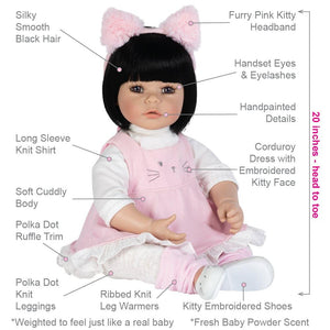 Adora Realistic Baby Doll - ToddlerTime Kitty Kat 20 inches