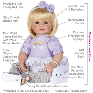 Adora Realistic Baby Doll - ToddlerTime Over The Rainbow 20 inches