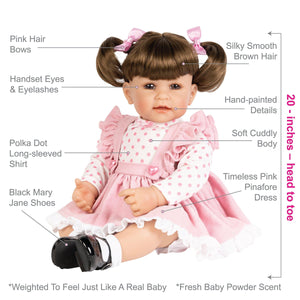 Adora Toddler Doll Vintage Girl - 20 inch Real Life Baby Doll