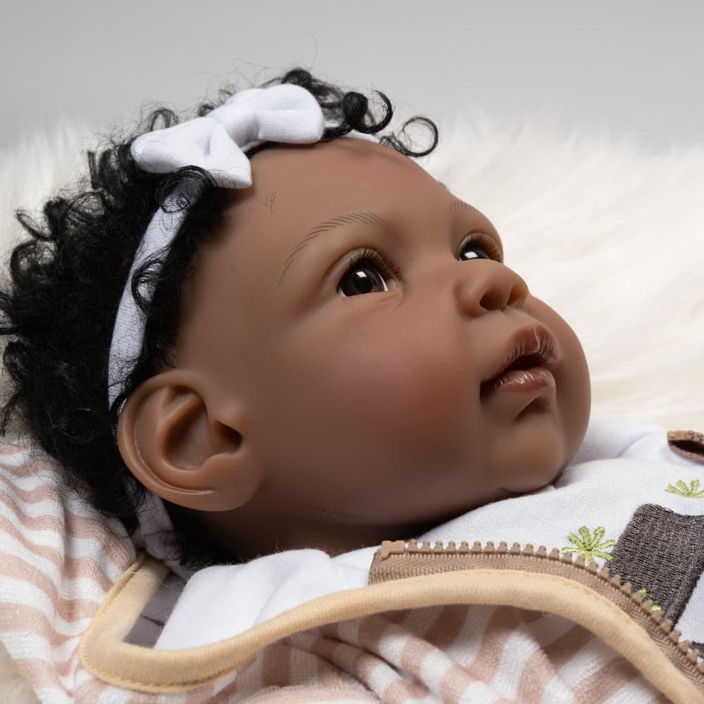 Paradise Galleries Black Baby Doll That Looks Real Kione, 20 inches