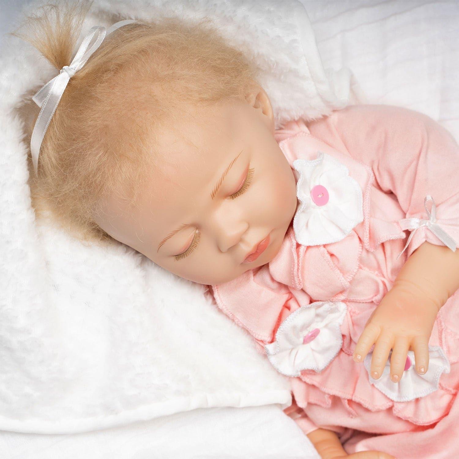 Paradise Galleries Realistic Newborn Baby Doll 21 Button Bows