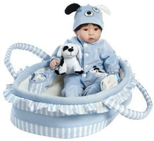Paradise Galleries Real Life Baby Doll Finn & Sparky with Bassinet