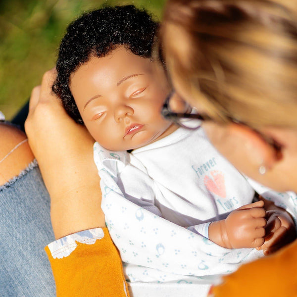  iCradle Reborn Baby Dolls Boy Black Biracial African American  Realistic Newborn Baby Dolls Lifelike Ethnic Silicone Reborn Toddler Doll  Toy Accessories Gift for Collection & Kids Age 3+ : Everything Else