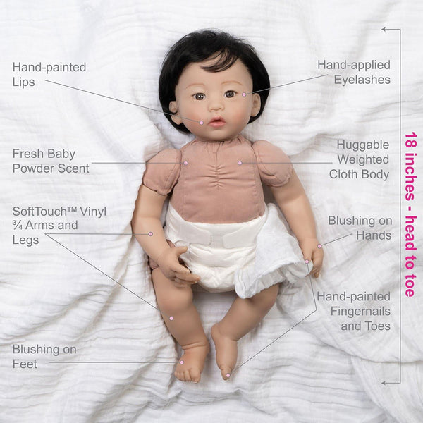Paradise Galleries Down Syndrome Reborn Baby Doll - Noah [21 inch]