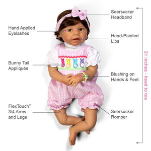 Reborn Toddler with Magnetic Pacifier, Hippity Hop Hailey, 21 inch