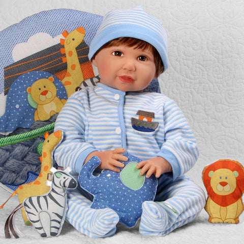 Bebe Reborn Menino Noah - Paradise Galleries 55 cm Corpo de Pano - TRENDS  Brinquedos