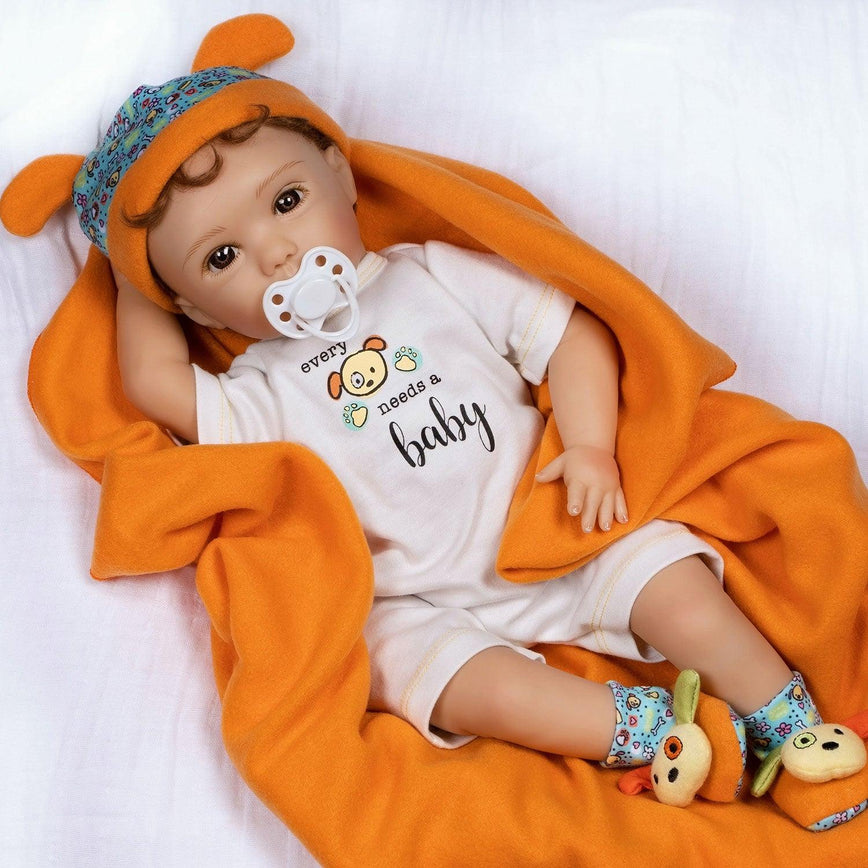 Paradise Galleries Reborn Toddler Boy Doll Puppy Love, 19 inch 