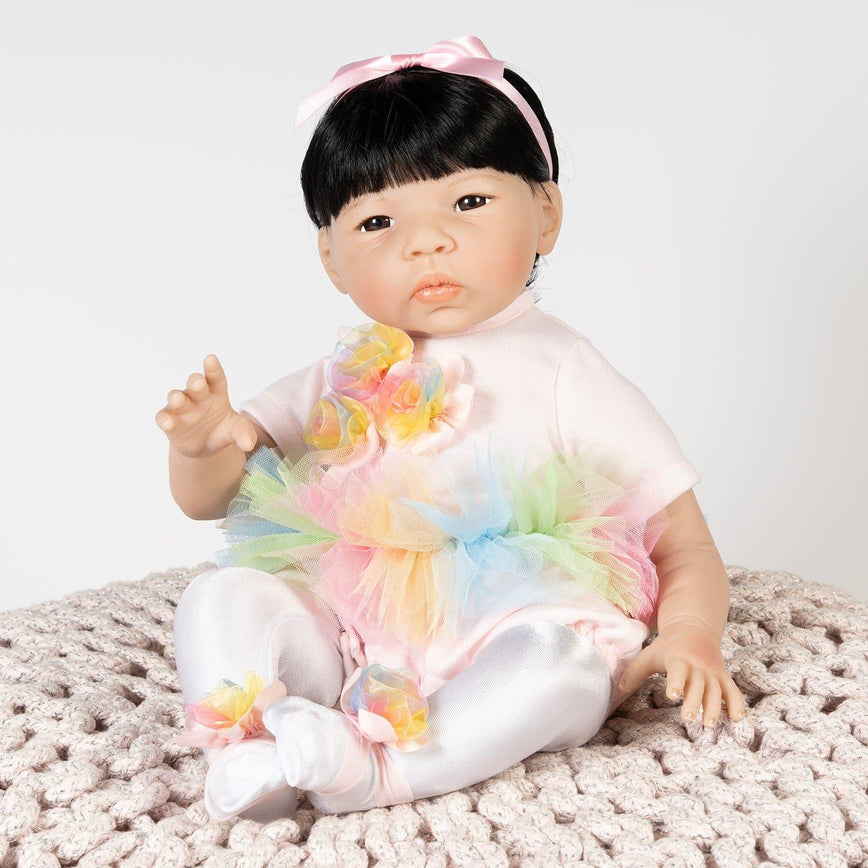 Paradise Galleries Asian Reborn Toddler Doll - Rainbow Ballerina - 19 inches