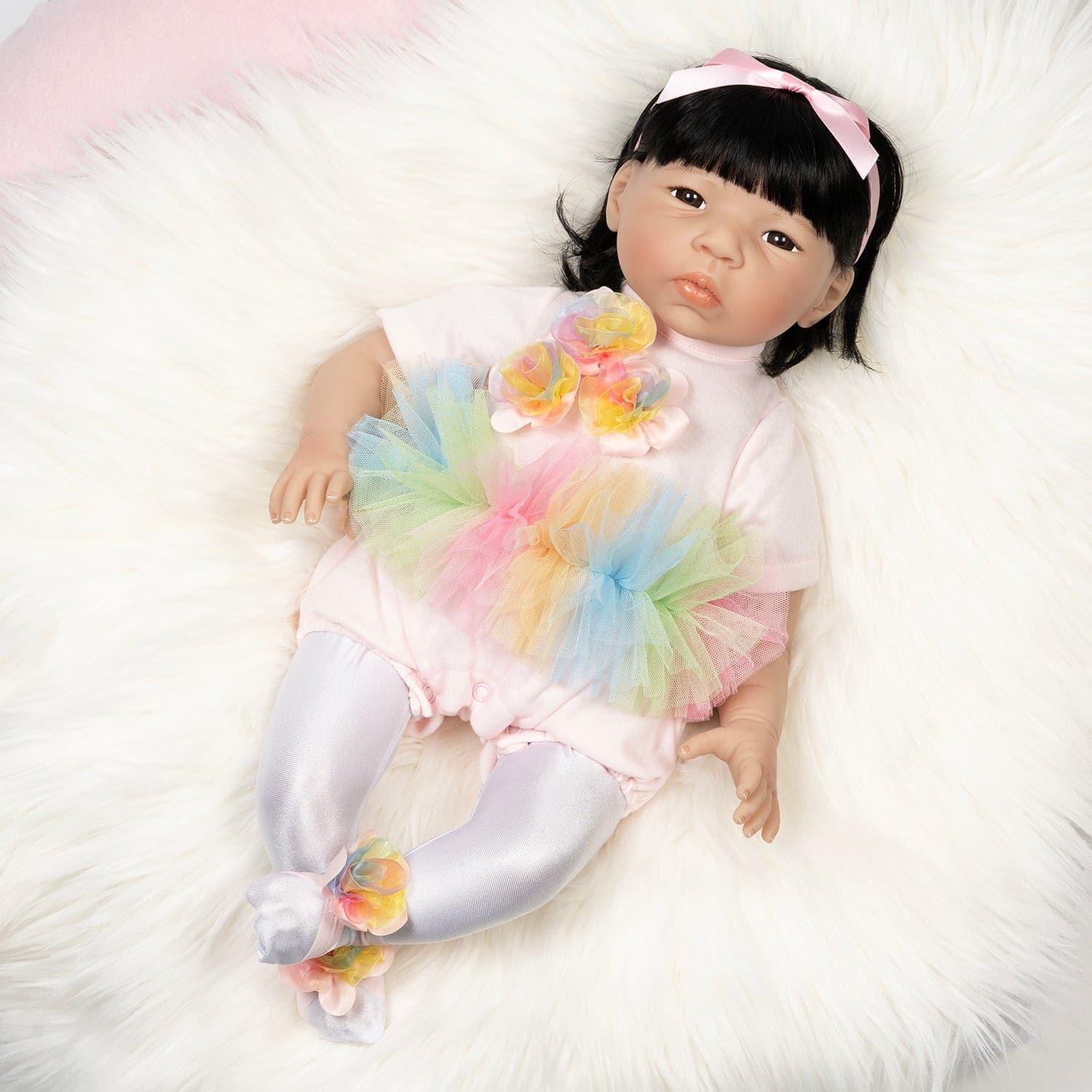Paradise Galleries Asian Reborn Toddler Doll - Rainbow Ballerina - 19 inches