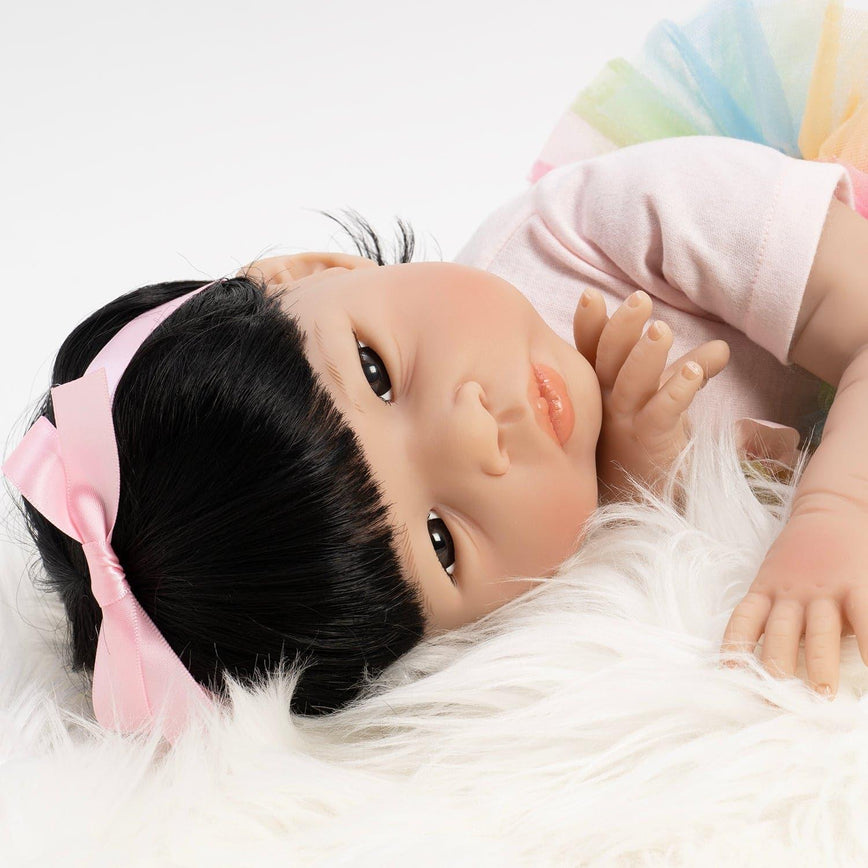 Paradise Galleries Asian Reborn Toddler Doll - Rainbow Ballerina - 19 inches