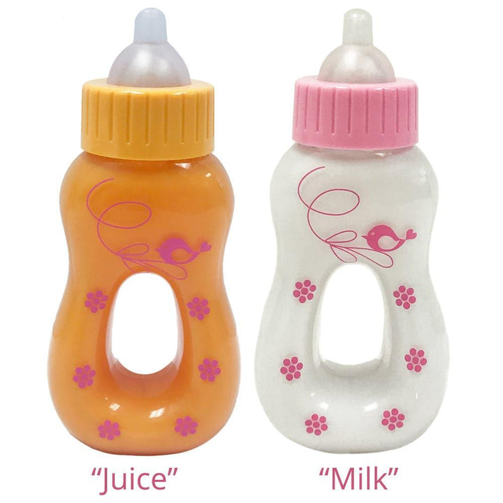 Baby Doll Magic Bottles Set - 2 Bottles, 1 Milk and 1 Orange Juice 