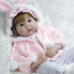 Reborn Like Realistic & Lifelike Girl Baby Doll - Snow Bunny, 19 inch Silicone-Like Vinyl