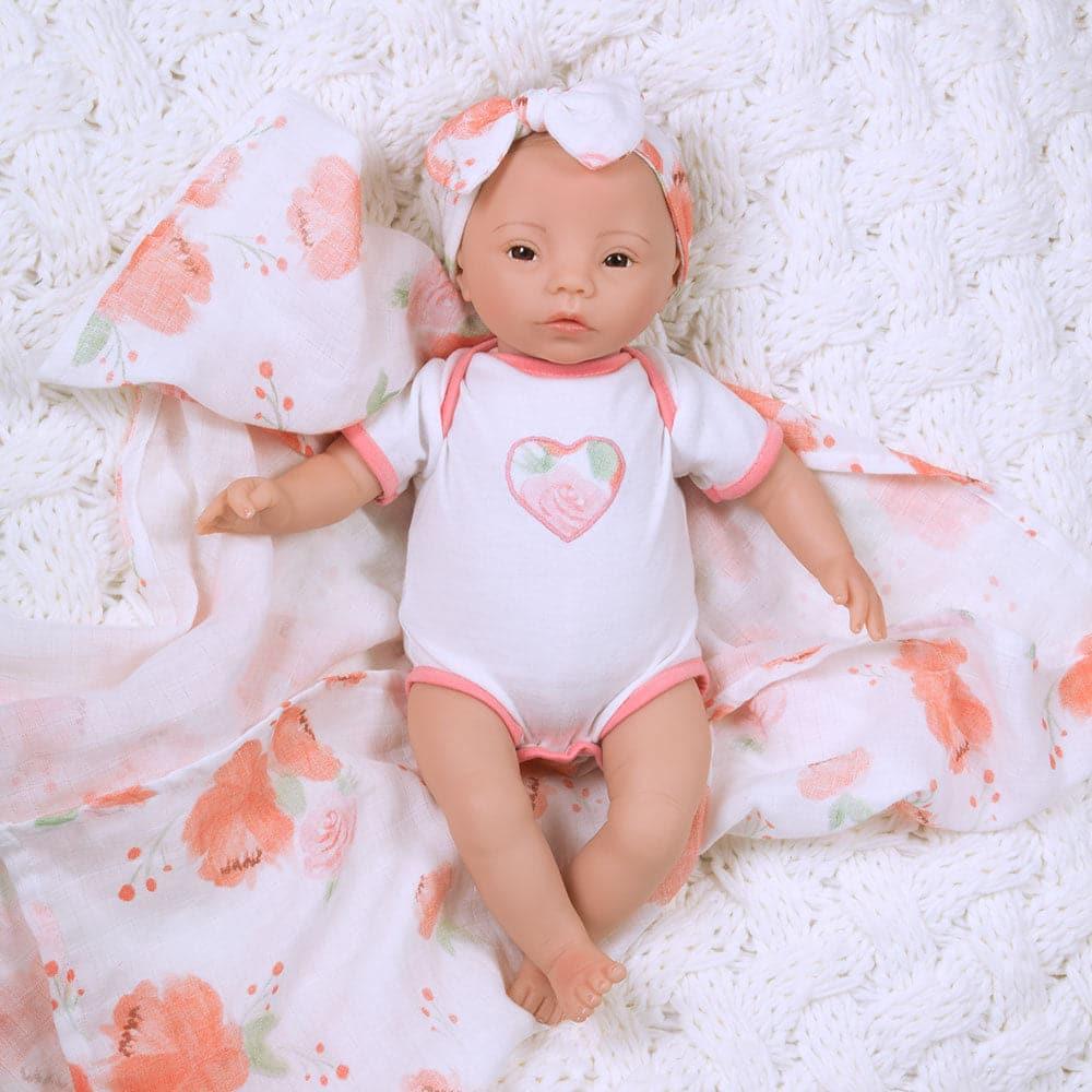 Reborn Preemie Baby Doll 16" Swaddlers: Peach Blossom - Paradise Galleries 