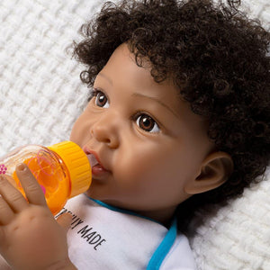 Paradise Galleries Black Reborn Baby Doll 20 inch Wonderfully Made