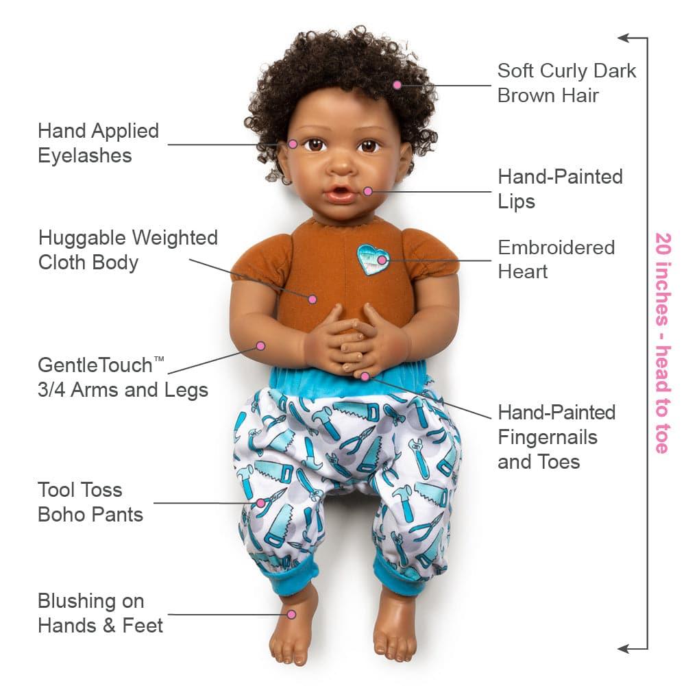 Weighted Cloth Body Reborn Toddler Doll Black Biracial African America –  Pinky Reborn