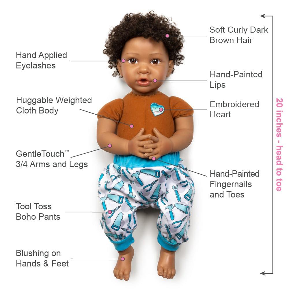Weighted Cloth Body Reborn Toddler Doll Black Biracial African America – Pinky Reborn